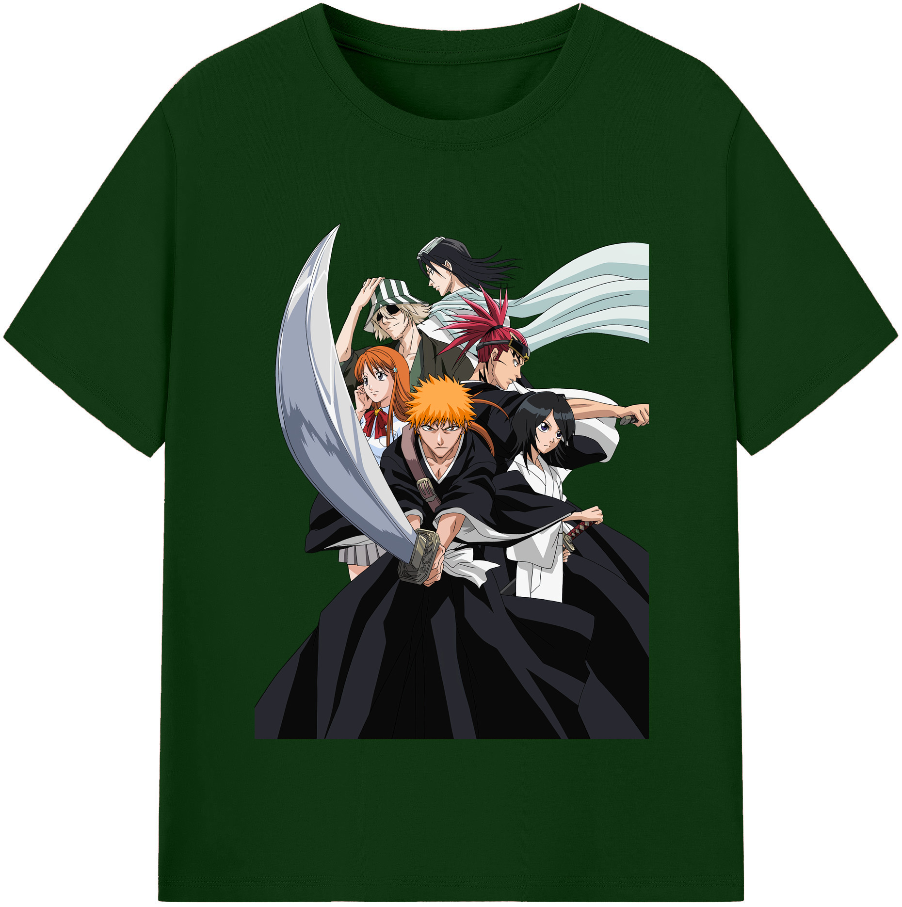 （画像用） ブリーチ 黒崎一護（くろさき いちご）BLEACH Kurosaki Ichigo 綿100％半袖Tシャツ（フロントプリント）